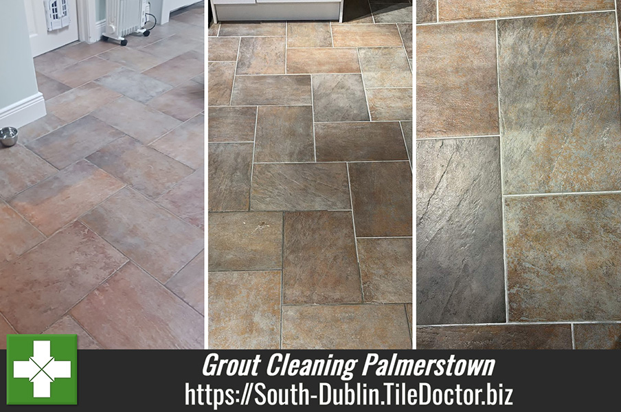 Grout Cleaning Slate Effect Porcelain Tiles in Palmerstown Dublin